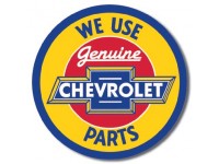 Enseigne Chevrolet en métal ronde / Genuine Parts
